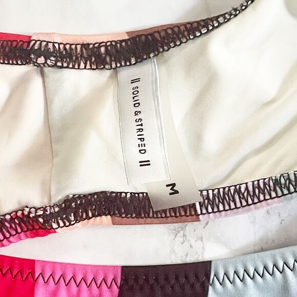 MADEWELL Solid & Striped Elle Bikini Top Medium M - Picture 7 of 8